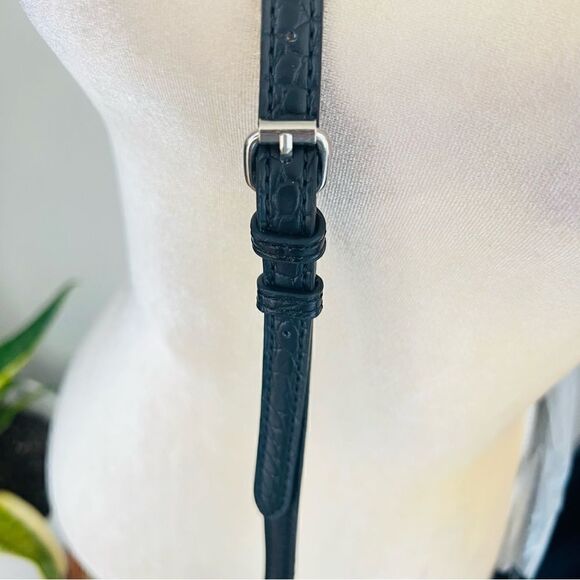 TAHARI Laguna Crossbody Bag, Vegan Patent Leather,‎ Black, Adjustable Strap, NWT - Picture 13 of 17